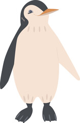 Hand drawn smiling Penguin. Vector doodle cartoon picture for your design.