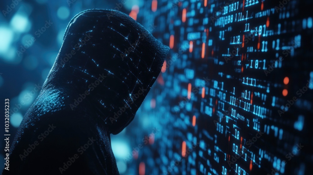 Poster mysterious hacker in the digital world