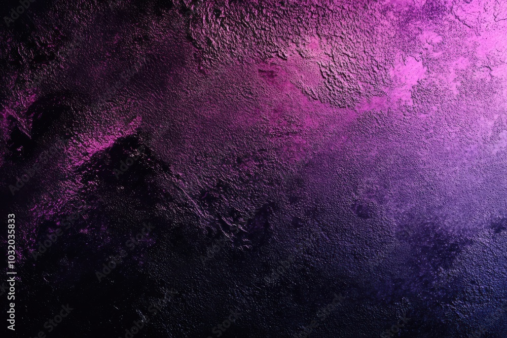 Poster dark and violet blend, distorted artistic backdrop with sparkling illumination, radiant luminous lay