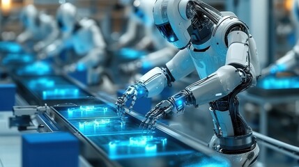 Fototapeta premium Smart factory and Industry 4.0 management.