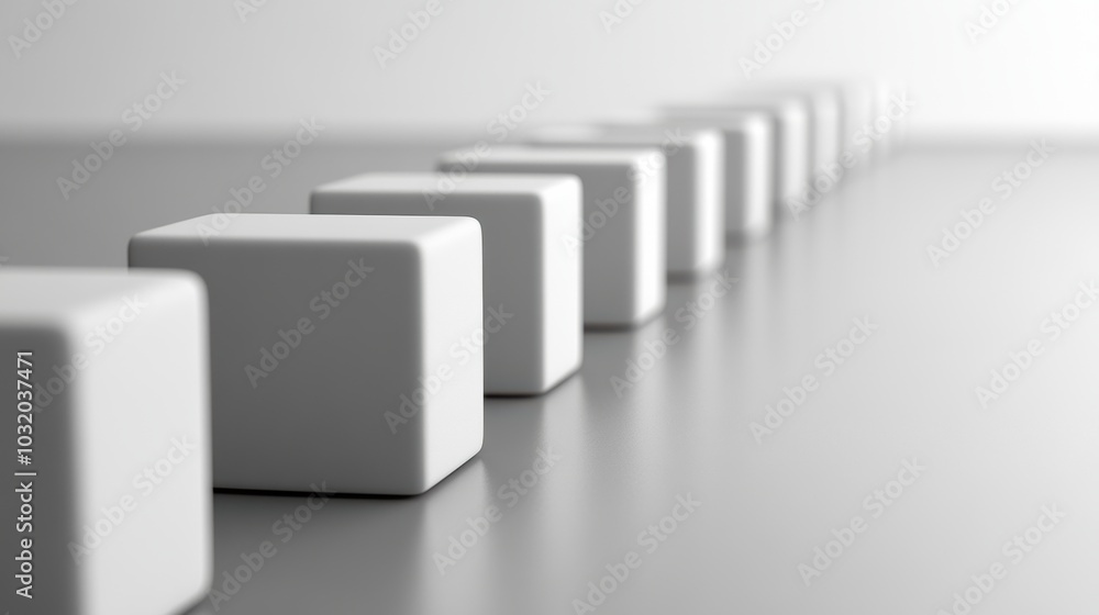 Aufkleber minimalist block arrangement, a series of uniform geometric shapes, embodying simplicity and eleganc
