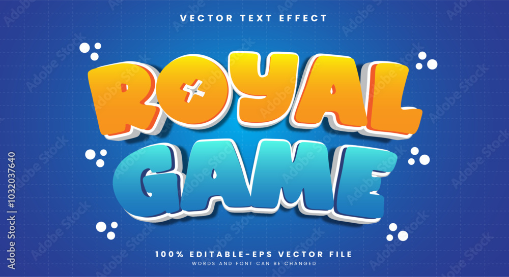 Poster Royal Game 3d editable vector text effect Template suitable for game assets