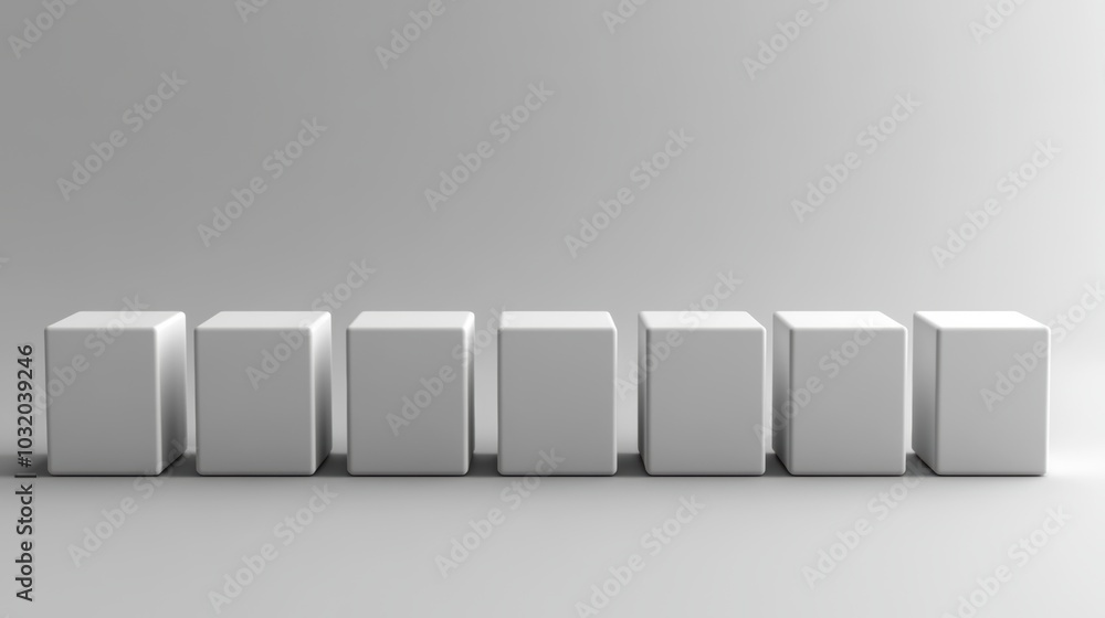 Poster minimalist symmetry, a series of uniform blocks aligned in perfect order, showcasing simplicity and 