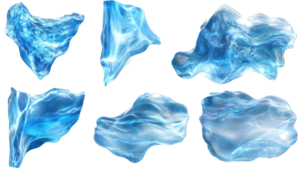 Beautiful Sea Water Surfaces on Transparent Background Generative AI