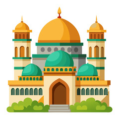 Elegant Islamic Mosque Design with Intricate Details Realistic Vector Illustration