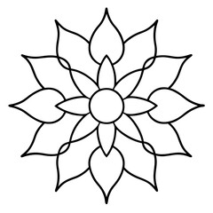 Indian Traditional Mandala art design - line art vector illustrations