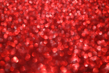 Red glitter bokeh background with sparkling light