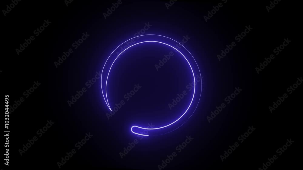 Poster circle loading bar icon animation on black background,