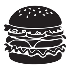 Burger Editable silhouette vector illustration