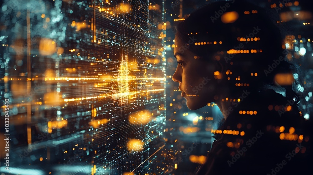 Poster researcher harnessing quantum computing power to solve complex physics problems