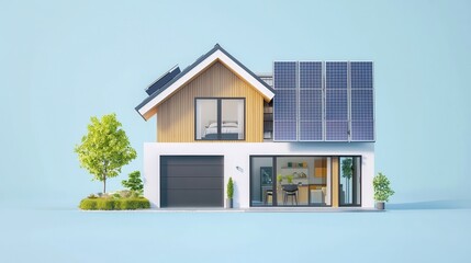 Modern Household with Renewable Energy Solutions