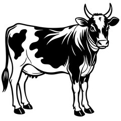 black and white cow