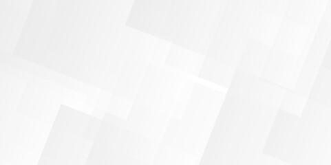Obraz premium White and gray overlap triangle geometric technology pattern. minimal rectangle randomly arranged white triangle geometric transparent background layers overlapping presentation design.