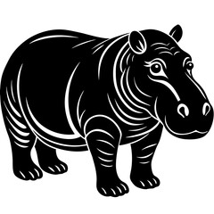 rhino cartoon isolated on white
