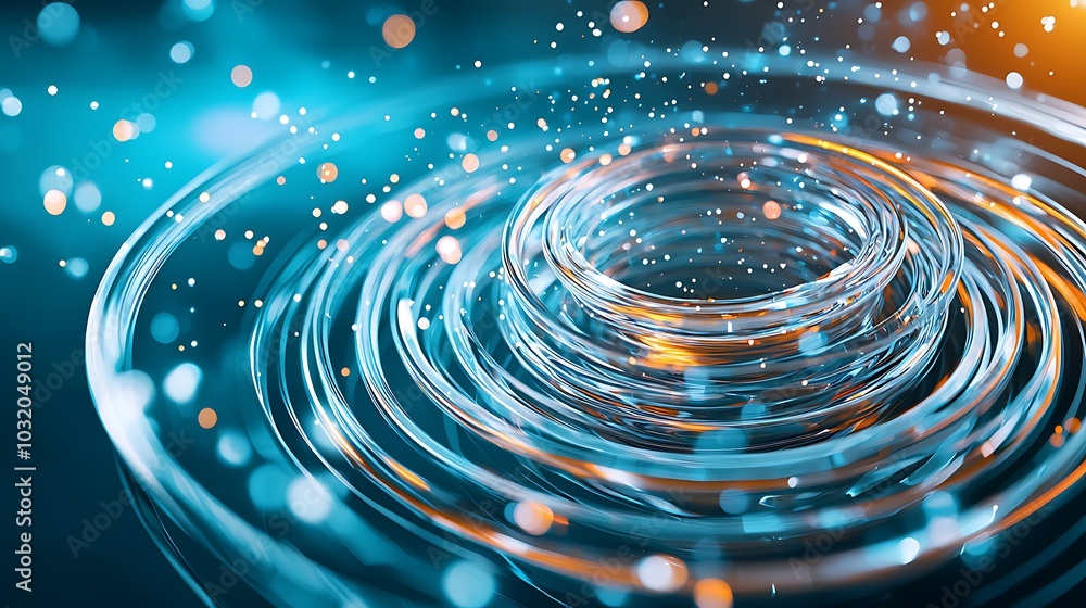 Poster captivating abstract image of water swirls illuminated by vibrant light, creating a mesmerizing effe