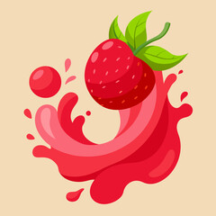 Raspberry juice burst with berries