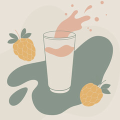 Raspberry juice burst with berries