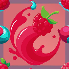 Raspberry juice burst with berries