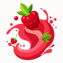 Raspberry juice burst with berries