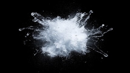Explosive Water Splash Against Black Background