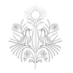 
Tree of life, drawing, decor, design, birds folklore, Ukrainian folklore, wood, deco, pattern