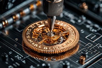 Close-up of intricate watch components being assembled with precision tools.