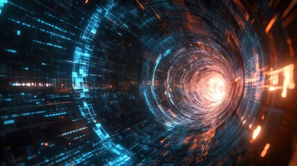 Obraz premium Quantum computing and automation accelerating complex data processing in next-gen industries