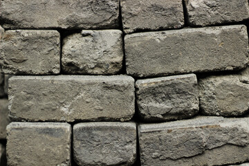 Pile of cement bricks for building construction.