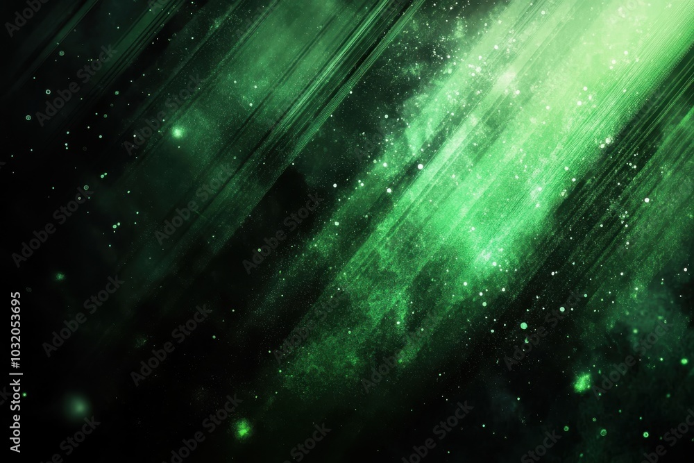 Poster bold and emerald: a unique blend of color vigor and digital sound, edgy patterns, and abstract shade