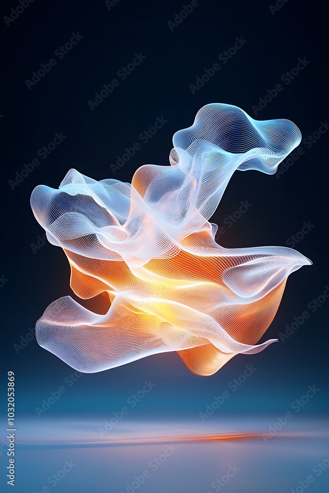 Poster this abstract image showcases a beautiful blend of light and color, creating an ethereal wave that s