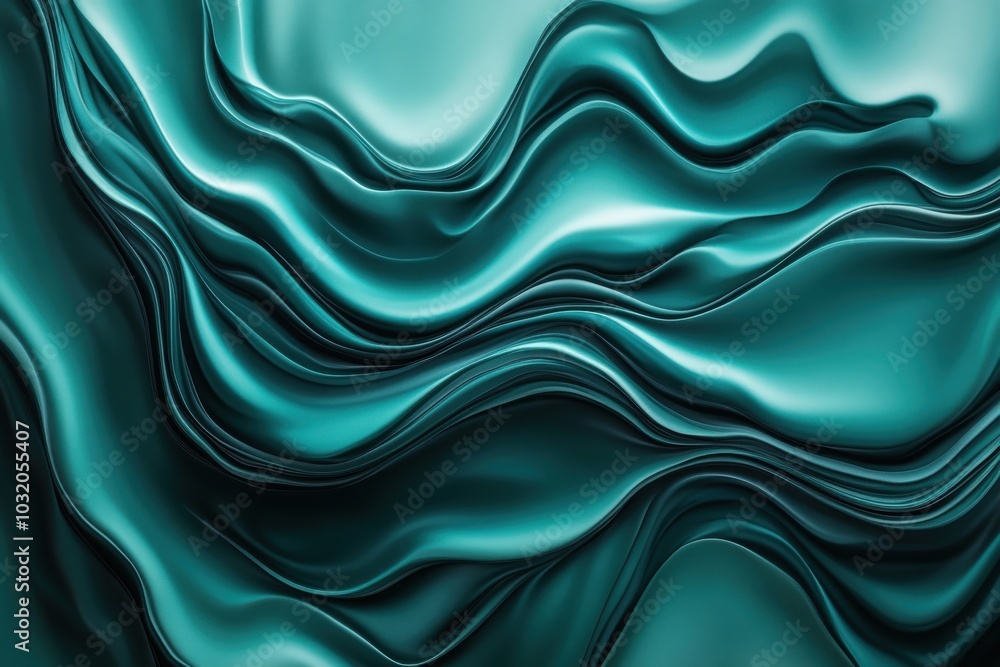 Aufkleber abstract darkened stream on turquoise shade: energy wave backdrop effect for seamless vertical movem