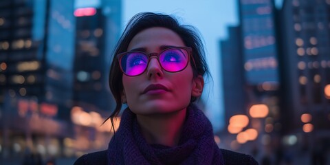 Neon Glasses Reflection