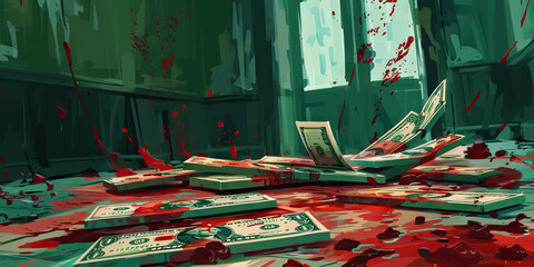 Blood Money: Red-Stained Bills Tell Tale of Violence