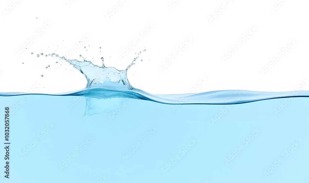 Poster blue water with splashes isolated on a white background png image is available for download.