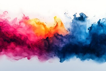 Abstract colorful ink, paint, colors mixing together