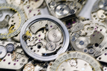 Clockwork details and parts, macro shot