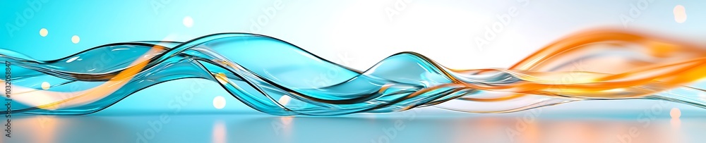 Poster beautiful abstract image featuring colorful waves of light in vibrant hues of blue and orange, creat