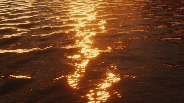 Golden Reflections on the Shimmering Lake