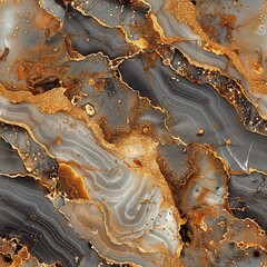 Fototapeta premium Seamless Abstract Background With multicolored waves and lines marble texture. 3d render illustration. Gold marble patterned texture background.