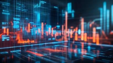 Fototapeta premium Futuristic Data Visualization and Analytics Background