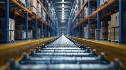 Conveyor Belt in a Warehouse