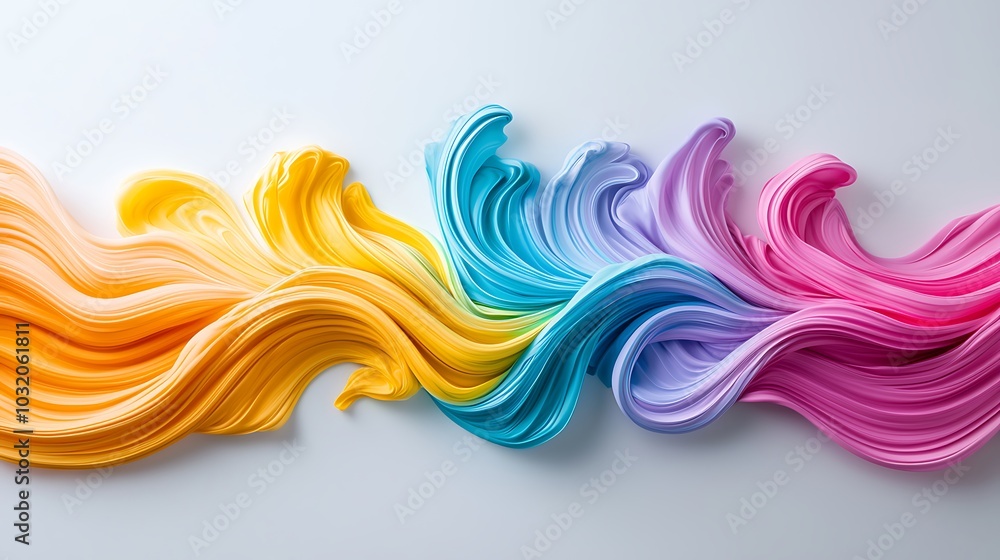 Poster an eye-catching abstract image featuring vibrant swirls of paint in a stunning array of colors. the 