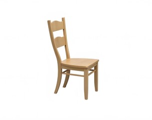 Isolated wooden chair on white background available as PNG image.