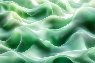 Fototapeta premium Abstract background with flowing green waves and smooth lines.