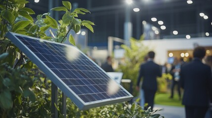 Fototapeta premium Solar Panel at a Green Energy Expo