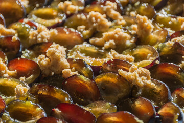 Pflaumenkuchen auf dem Backblech