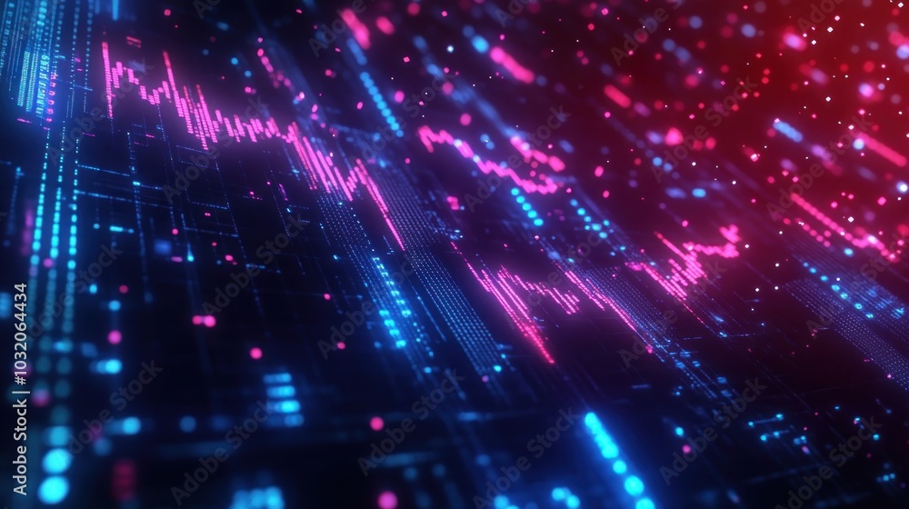 Poster abstract digital data visualization