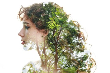 A person with a tree wrapped around their hair, unusual and creative hairstyle