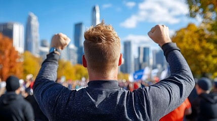 Energetic of runners  accomplishments at the finish line of a dynamic city marathon event with a crowd of spectators cheering and applauding the athletes  triumph