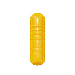 I. Yellow volumetric letter I with a glossy texture. Letter in the form of a balloon isolated on a transparent background. PNG 3D render. Letter of the Latin alphabet.